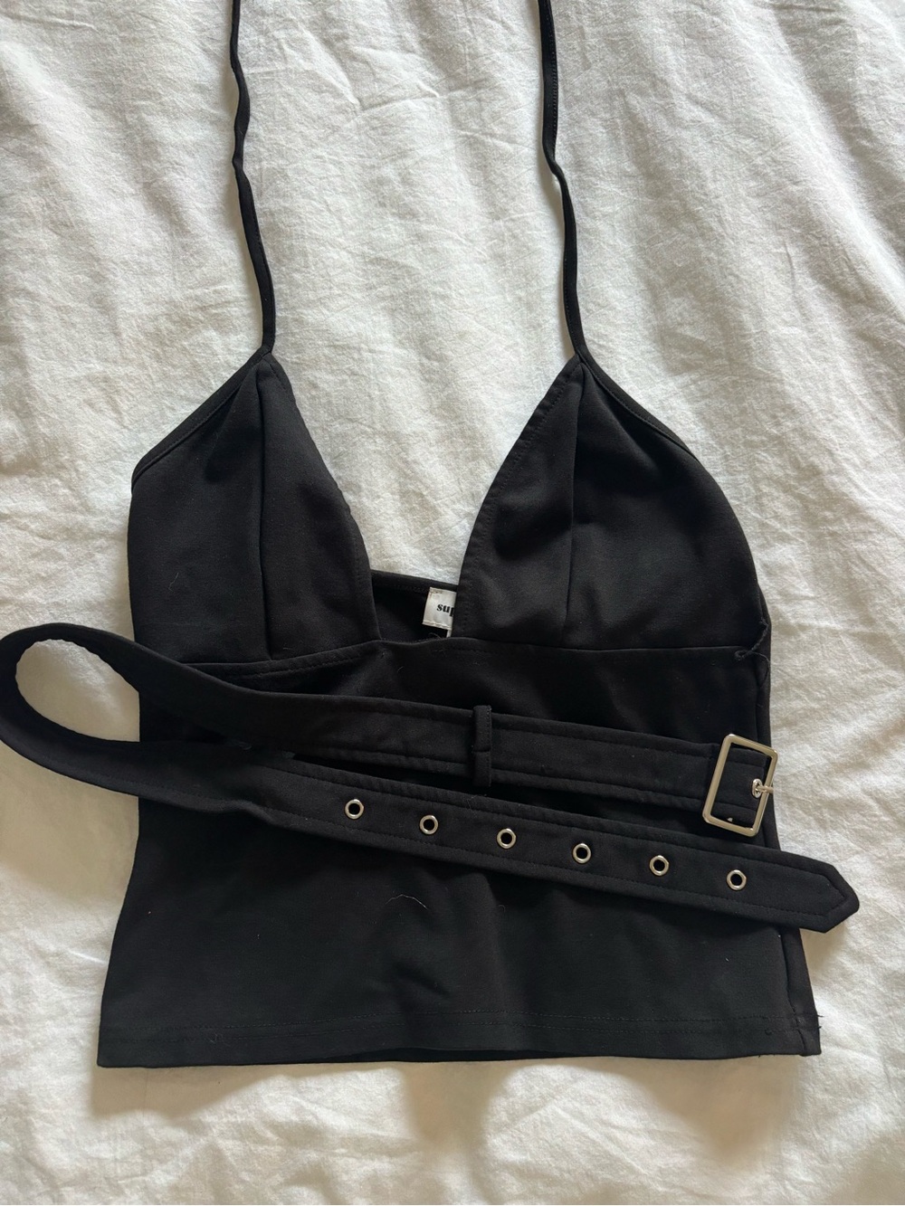 superdown Black Belted Camisole Top